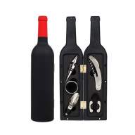  Подарочный винный набор сомелье в виде бутылки 32 см, 5 в 1, с красным горлышком -  Подарочный винный набор сомелье в виде бутылки 32 см, 5 в 1, с красным горлышком